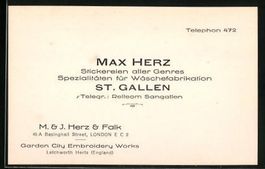 Vertreterkarte St. Gallen, Stickerei all