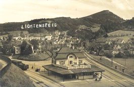 AK LICHTENSTEIG SG BAHNHOF BAHN 1925