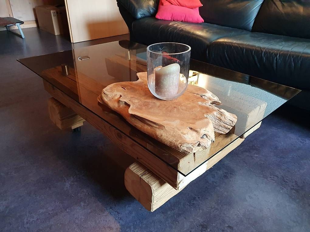 Tische: Salontisch Coutschtisch Rauchglas Altholz – Gebraucht aus Unterlangenegg von Stouni69 1