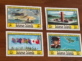Solomon Islands Briefmarken, 50. Jahrestag, WWII, 4er Set