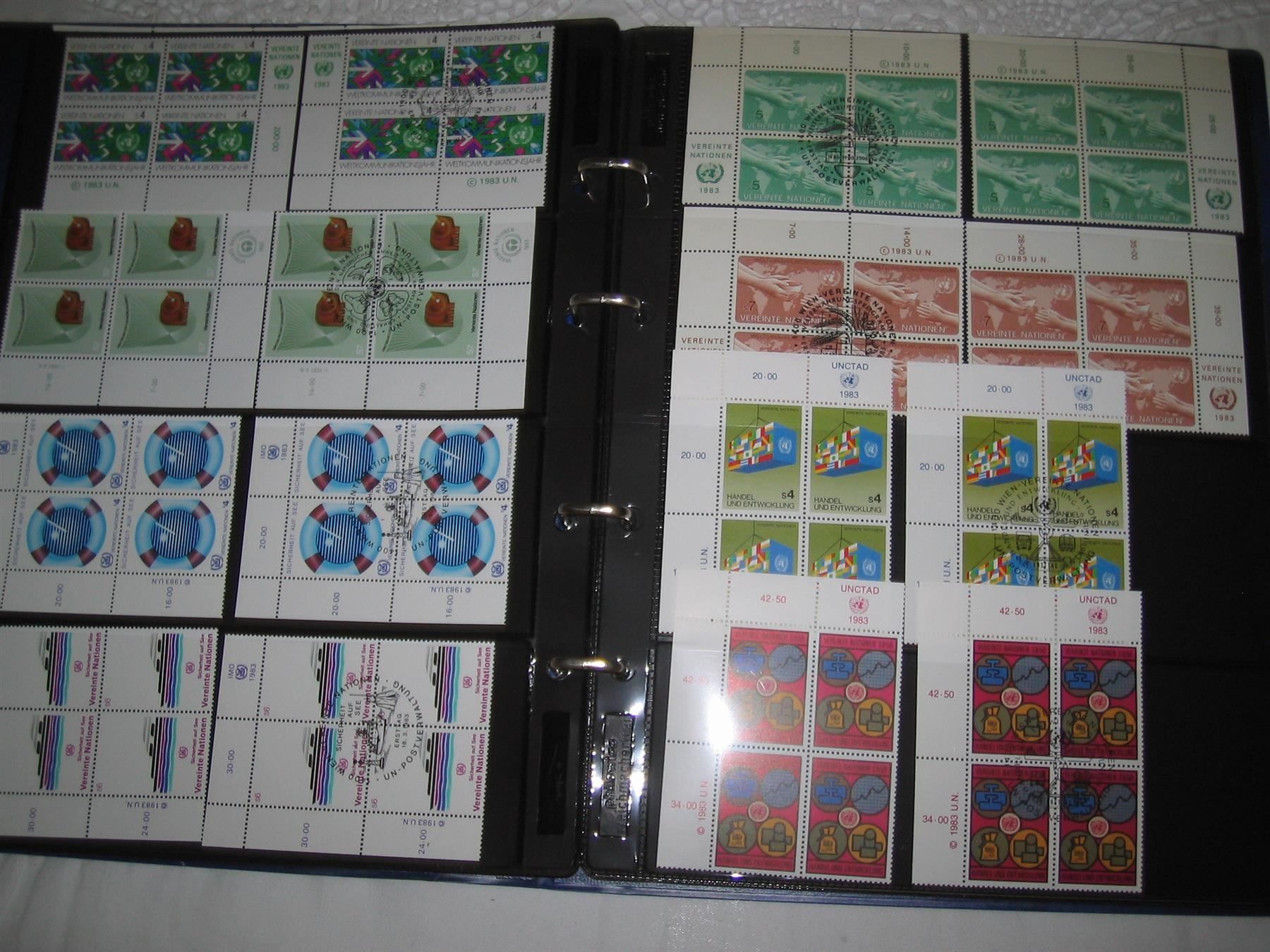 Alle Briefmarken: UNO WIEN V'block Slg Nr. 1 - 122 – Gebraucht aus Winterthur von Kyoung 4