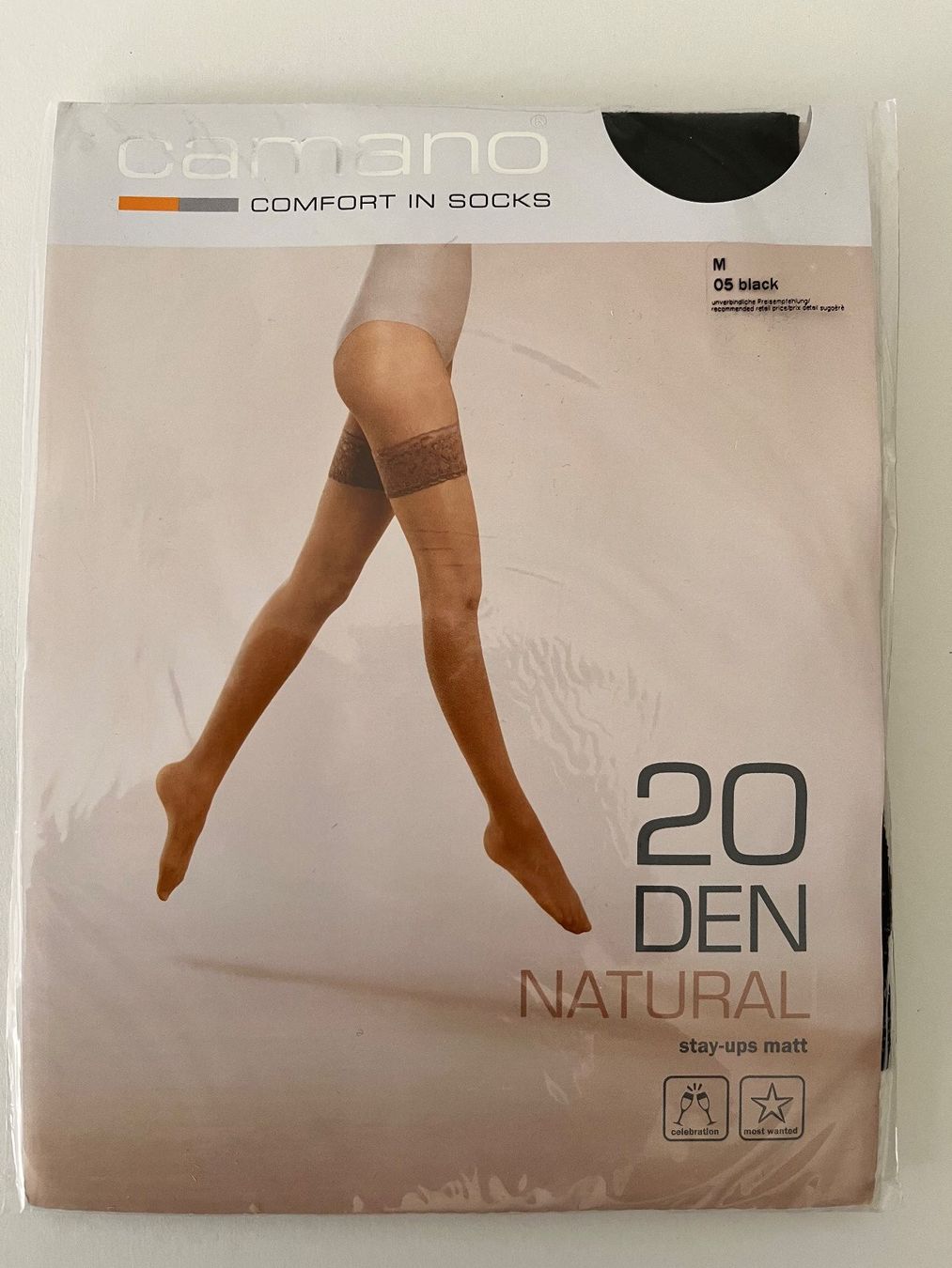 Strümpfe & Strumpfhosen: Halterlose Strümpfe, CAMANO, Grösse M, Farbe Schwarz – Neu und originalverpackt aus Rudolfstetten von gst_g7xl