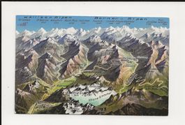 AK ca.1920 Walliser + Berner Alpen Panorama, Rhone Gletscher