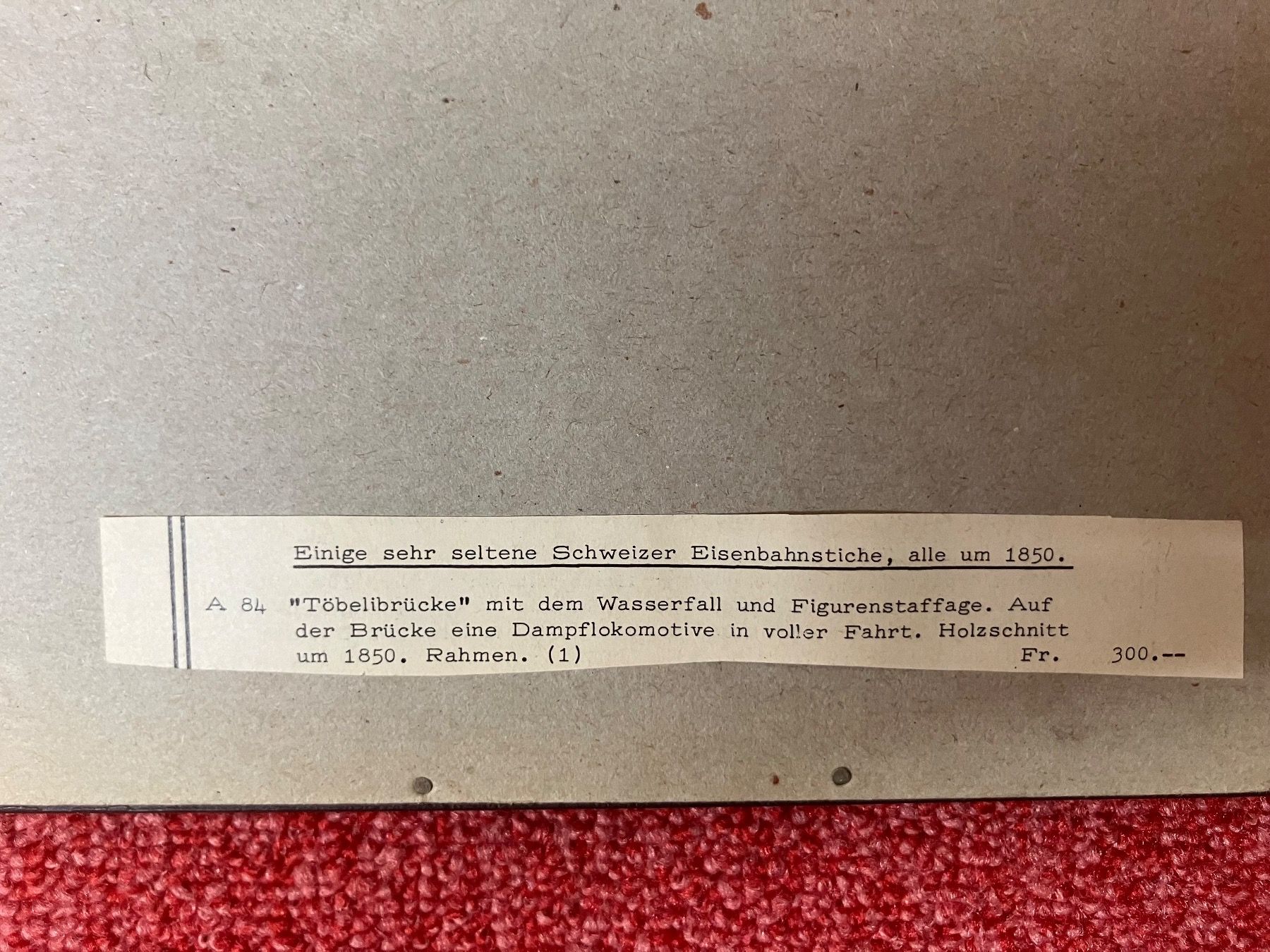 Incisioni: Antiker Eisenbahn Stich "Töbelibrücke" 1850 – Usato da Schlieren venduto da mvm01 4
