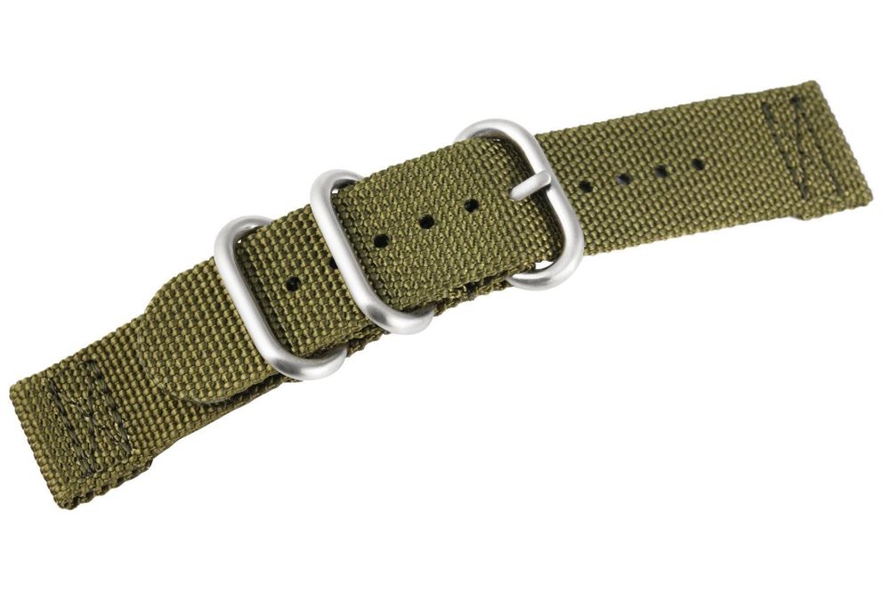 Nato Uhrenband Nylon 22mm olivgrün Dornschliesse 1