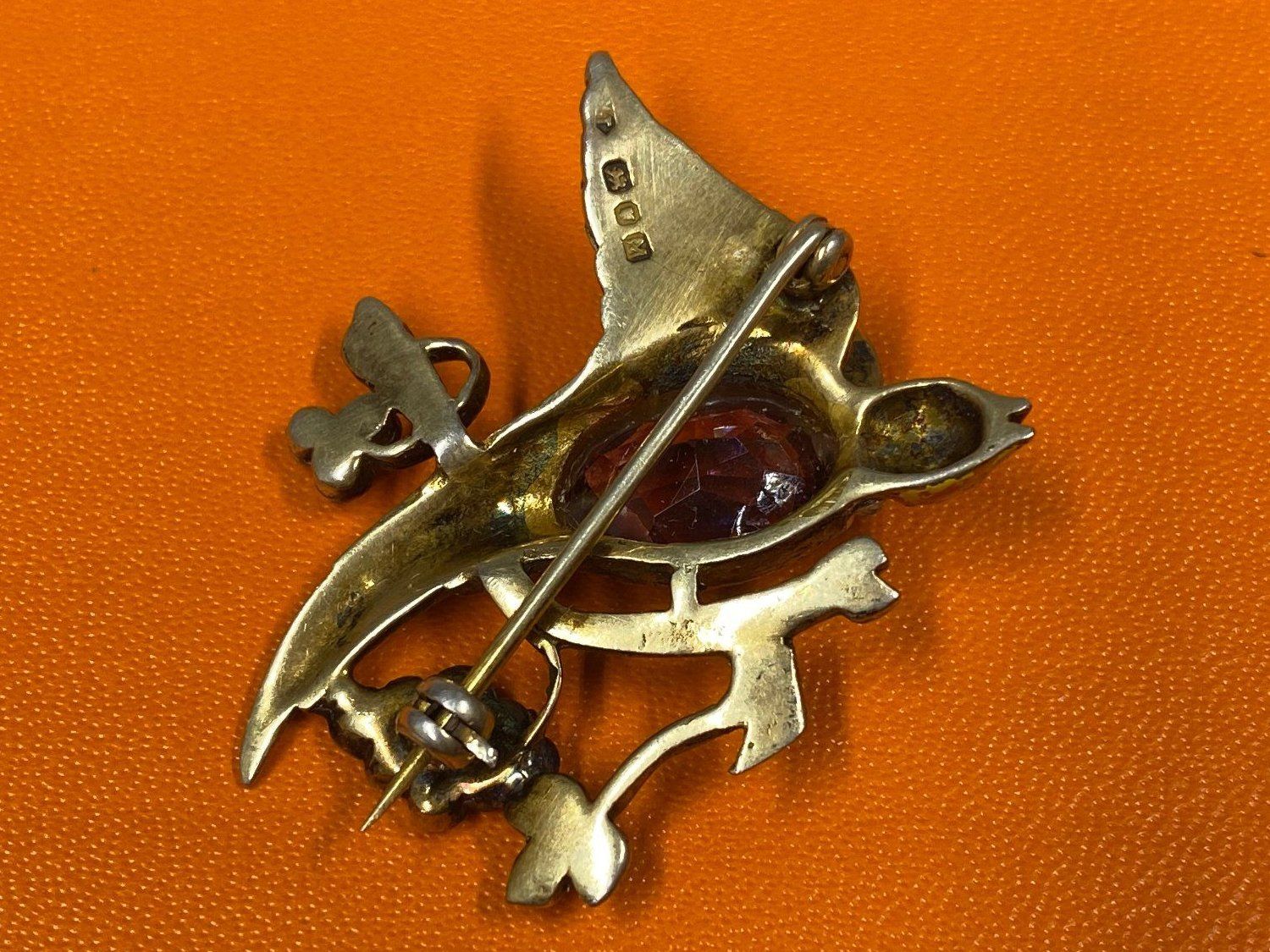 Spille & Fermagli: Vogelbrosche mit violettem Stein //i557 – Usato da Bern venduto da JMsoehne1987 1