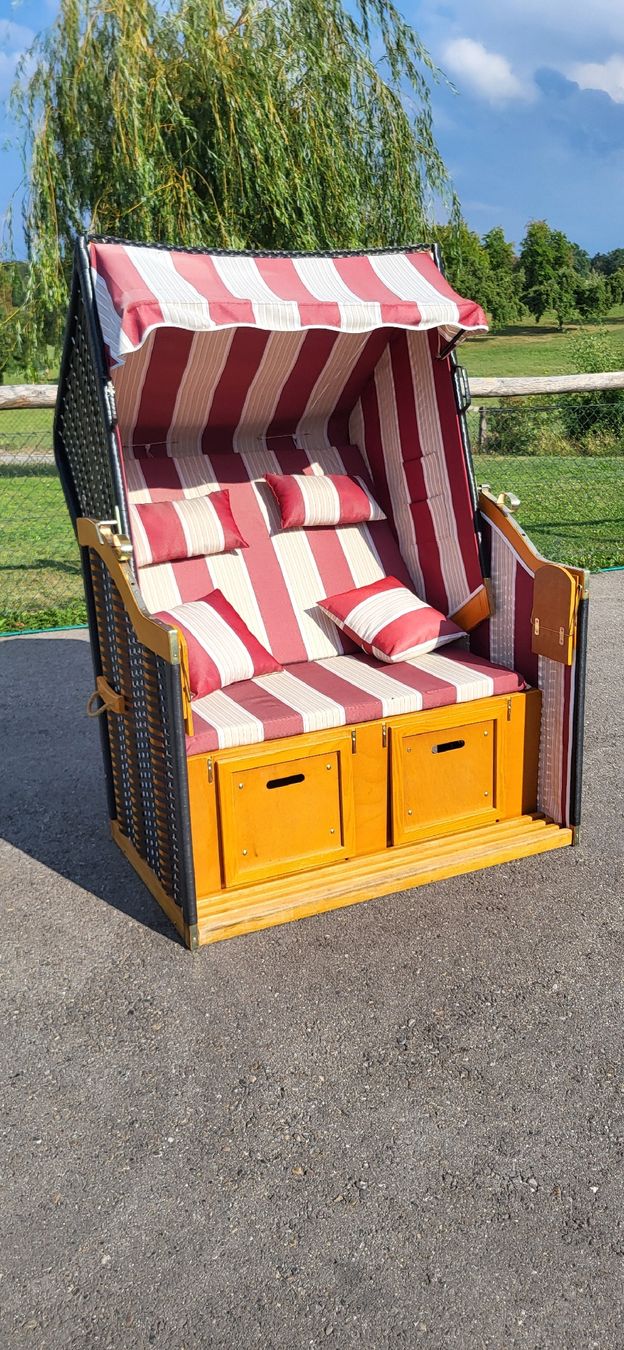 Gonser Liegen & Liegestühle: Strandkorb 2-Sitzer rot/weiss – Gebraucht aus Schönholzerswilen von nzaussi 4