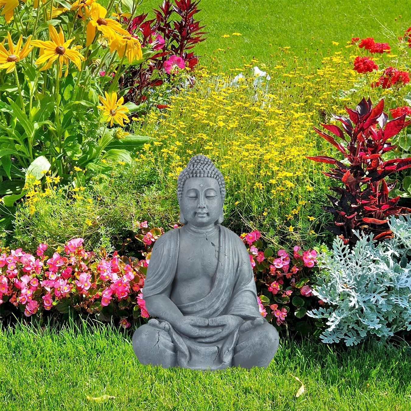 Sculture & Statue: Buddha Gartenfigur XL 70 cm Hellgrau – Nuovo e nell'imballaggio originale da Bottighofen venduto da zaap 4