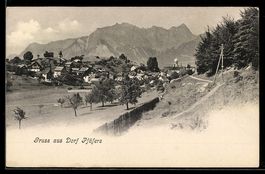 Dorf Pfäfers, Gesamtansicht mit Umgebun