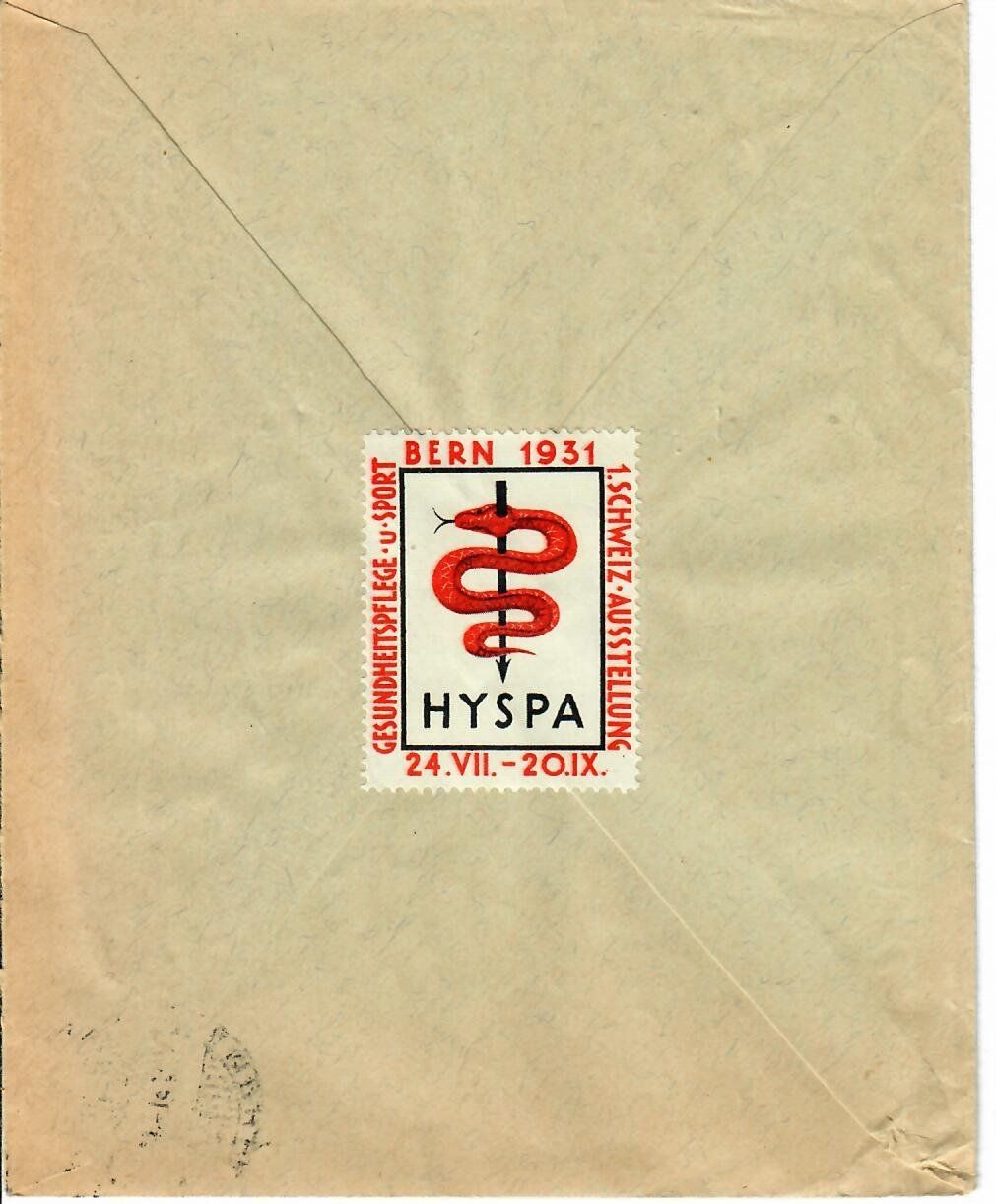 Alle Briefmarken: Brief, Au Bon Marché Bern Bahnpost 1931  mit Vignette – Gebraucht aus Hochdorf von Ziegel-16 1