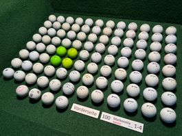 100 gebrauchte Golfbälle Markenmix „Spezial“ (Set 013)
