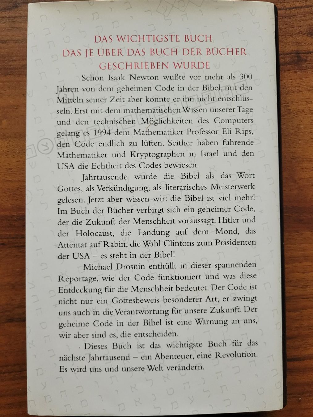 Livres: Der Bibel Code – Neuf (Voir description) à Birrwil par Mischabel1 1