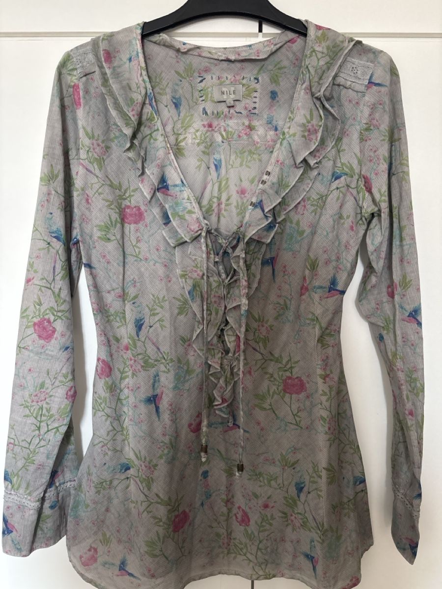 Nile Camicette: Nile Bluse, Gr. S, Grau – Usato da langenthal venduto da rundholz7