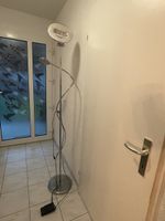Stehlampe mit zwei Leuchten und Dimmer Metall Chrom