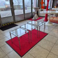 3er Set Satztische Metall Glas Beistelltisch Tisch
