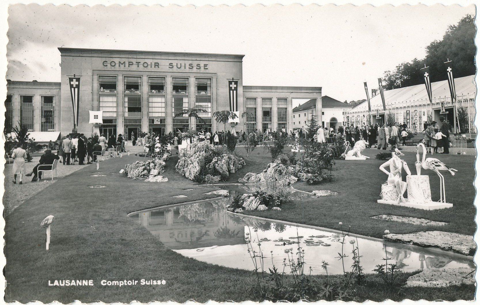 Cartoline postali: Lausanne Comptoir Carte post. anc. / alte Postkarte – Usato da Neyruz FR venduto da Dottely