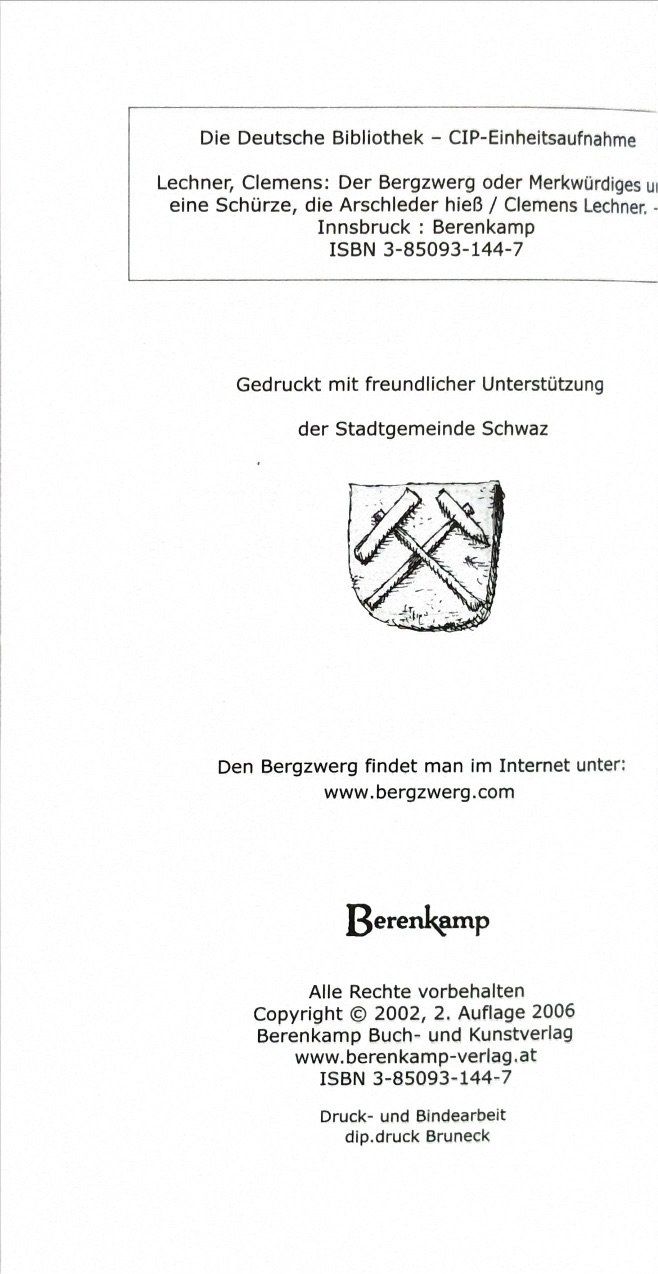 Bücher: Lechner Clemens, Der Bergzwerg – Neu (gemäss Beschreibung) aus Sarnen von Livres 3