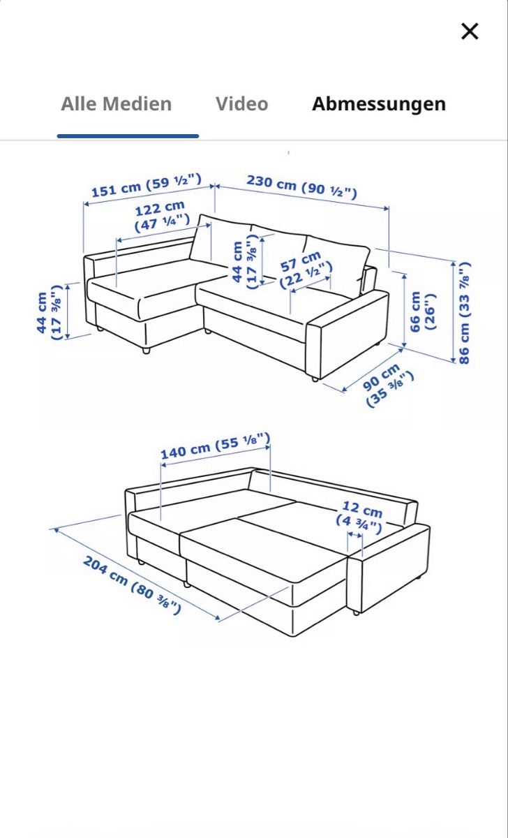 Divani: IKEA FRIHETEN Ecksofa mit Schlaffunktion & Bettkasten – Usato da Zürich venduto da dal_bgs2 7