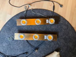 2x LED Grow Lampen mit Ketten Aufhängung 200W