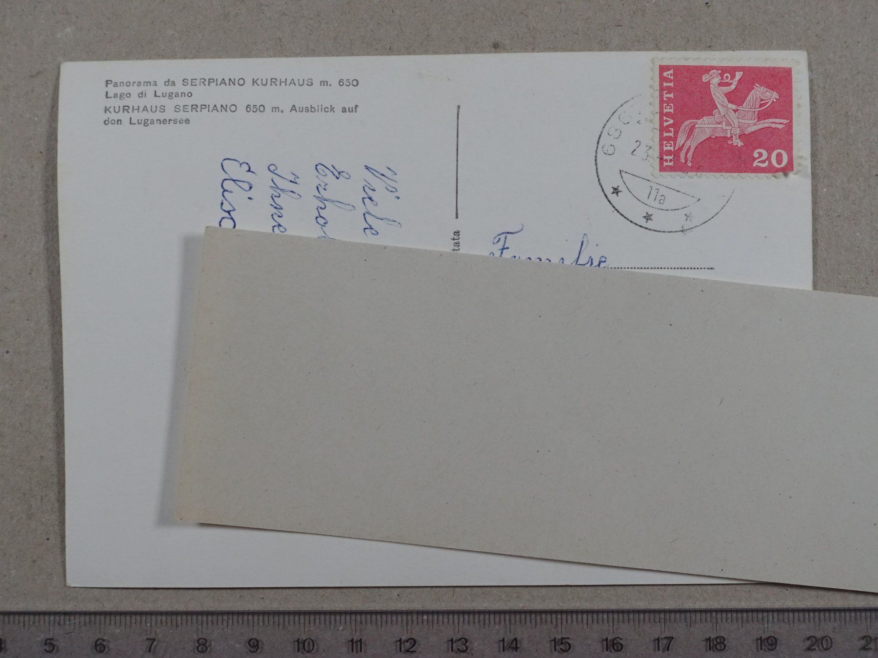 Ansichtskarten: Serpiano, 1968 – Gebraucht aus Lenzburg von fh1 1