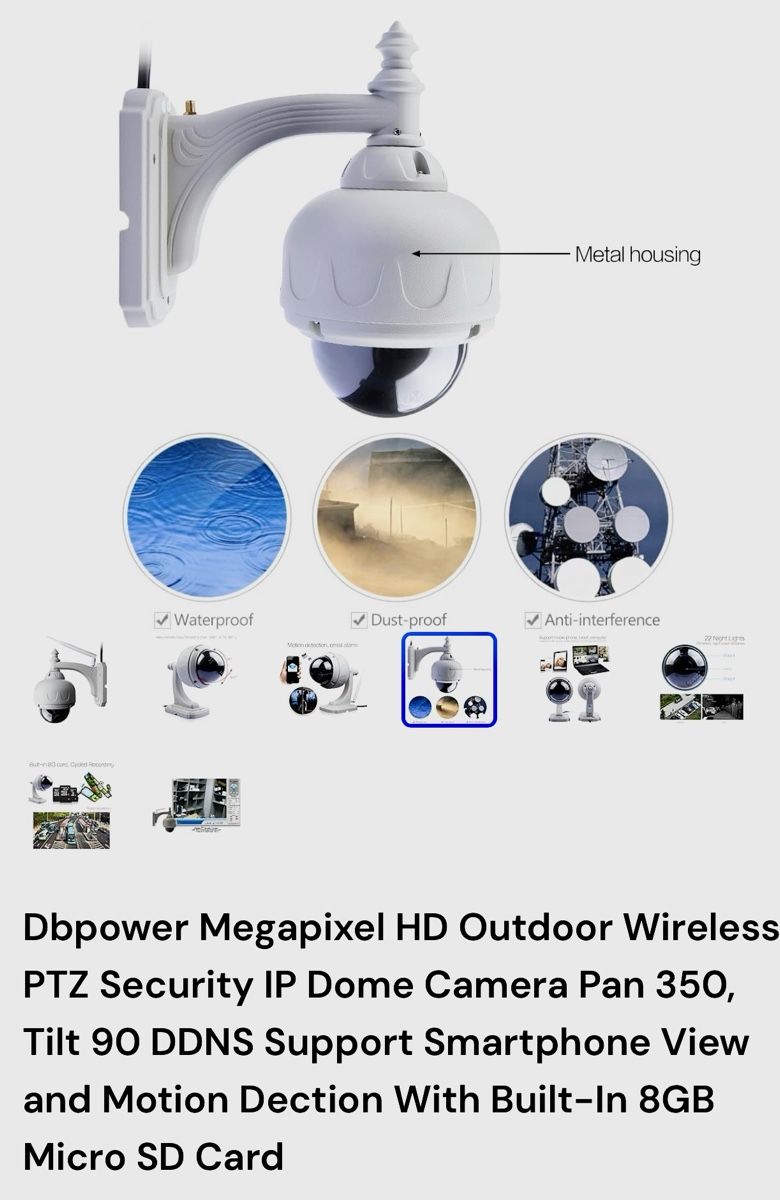 Sistemi d'allarme: Outdoor Wireless PTZ Security IP Camera - 8GB SD Card Ab.1 – Nuovo e nell'imballaggio originale da Zürich venduto da Cheb60 2