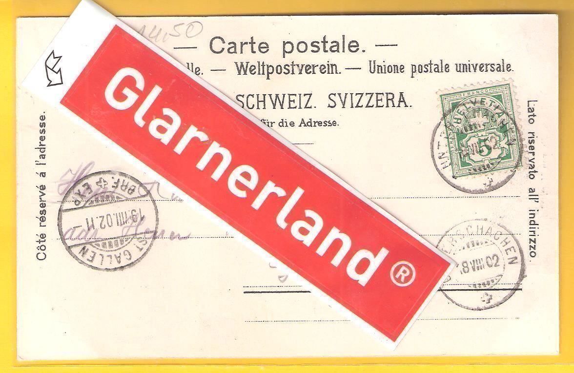 Ansichtskarten: 18.8.1902 Gruss aus Unterschächen/Ortstämpel – Gebraucht aus Zürich von Hagliweg 2
