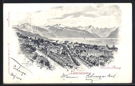 Künstler-AK Lausanne, Derrière-Bourg