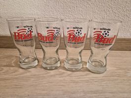 Verres Budweiser World Cup USA 94 lot de 4