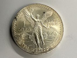 1 Unze Silber Mexico 1991 Siegesgöttin