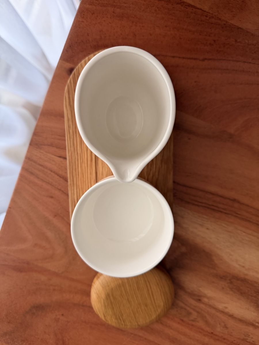 Set di piatti: Tchibo Design Set Holz & Keramik – Tablett, Kännchen & Dose – Nuovo (secondo la descrizione) da Buchs AG venduto da GresaaB 2