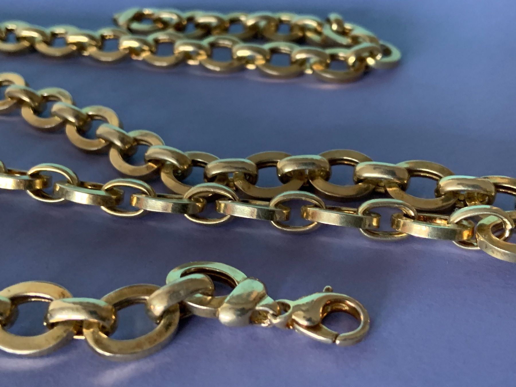 Catenine: Flachankerkette 90 cm silber/vergoldet – Usato da Dittingen venduto da Bijoubelle 4