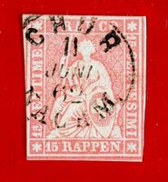 STRUBEL 15RP ROSA VOLLSTEMPEL CHUR GRÜNER SF DICKES PAPIER