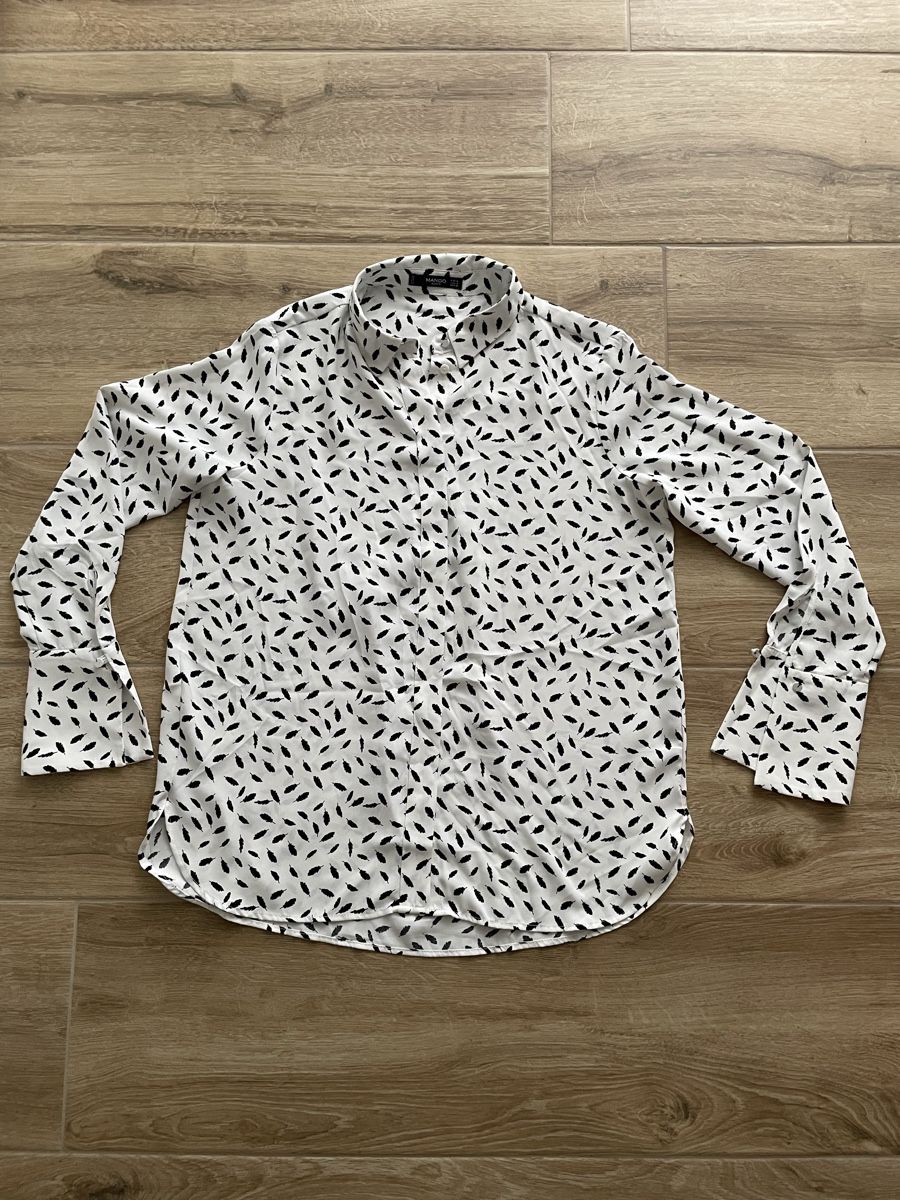 Mango Camicette: Mango Bluse, Federnmuster, Gr. M – Usato da Winterthur venduto da NaNa24
