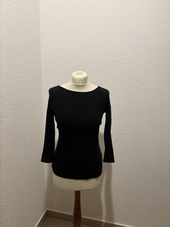 Damen Langarmshirt H&M schwarz Pima Cotton Grösse S