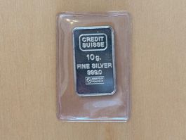 10g Credit Suisse Silberbarren,  999.0 / beschreibung lesen