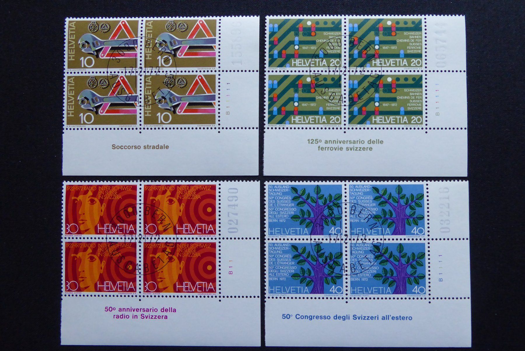 Alle Briefmarken: (V340) 1972: Zst. 505 - 508 ET ʘ – Gebraucht aus Basel von scholle50