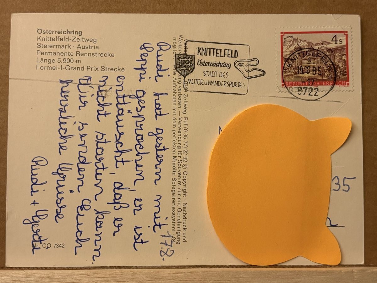 Cartoline postali: AK von Formel 1 / Östrreichring – Usato da Rümlang venduto da Kartenpost1 1
