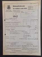 Armée Suisse Exemption taxe  Militär Pflichtersatz 1942