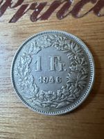 Schweizer 1 Franken Münze Jahrgang 1946 Silbermünze
