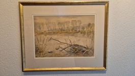Aquarell Baldeggersee. Letzte Gelegenheit vor Räumung.