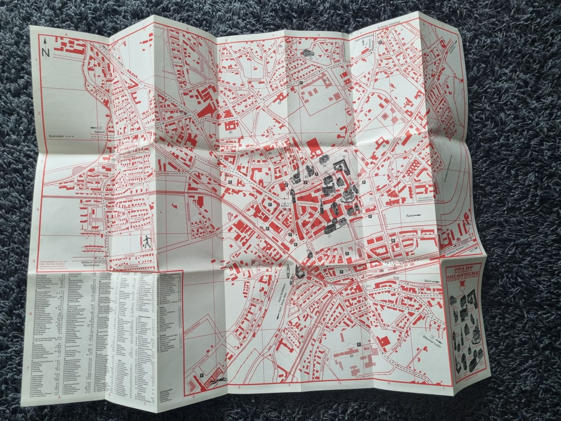 Cartine & Atlanti: Stadtführer Solothurn mit Stadtplan um 1970 – Usato da Reinach AG venduto da BrocanteAGSued 2