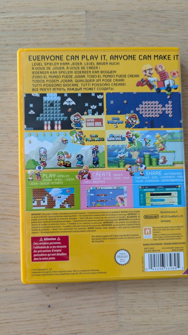 Spiele: Super Mario Maker für Wii U – Gebraucht aus Münchenbuchsee von Ais 1