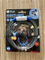 USB Hundehalsband Leuchtend Gr. L 70cm Blau Nightlight