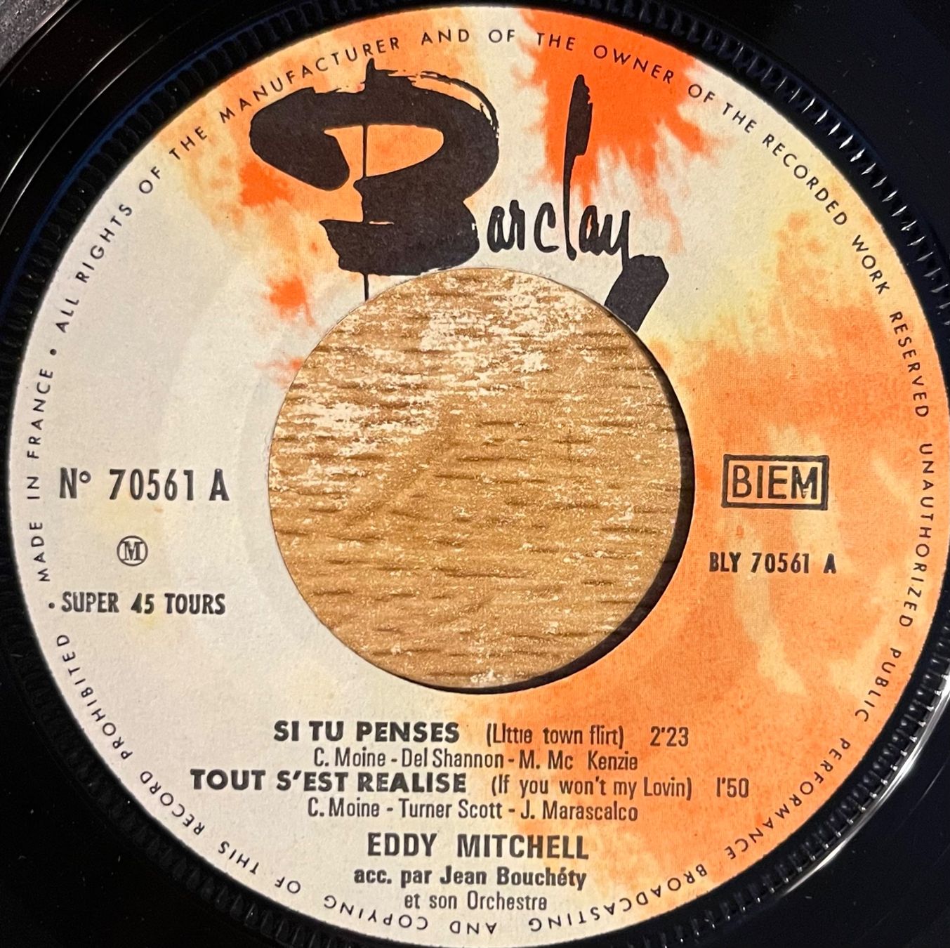 Dischi in vinile: EDDY MITCHELL - SI TU PENSES – Usato da Bussigny venduto da vinyl-pas-cher 2