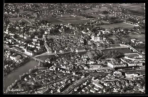 Cartoline postali: AK Solothurn, Luftaufnahme der Stadt – Usato da Berlin venduto da bartko-reher