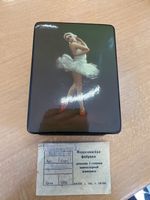 Lackdose aus USSR mit Ballerina, Vintage Schmuckdose!