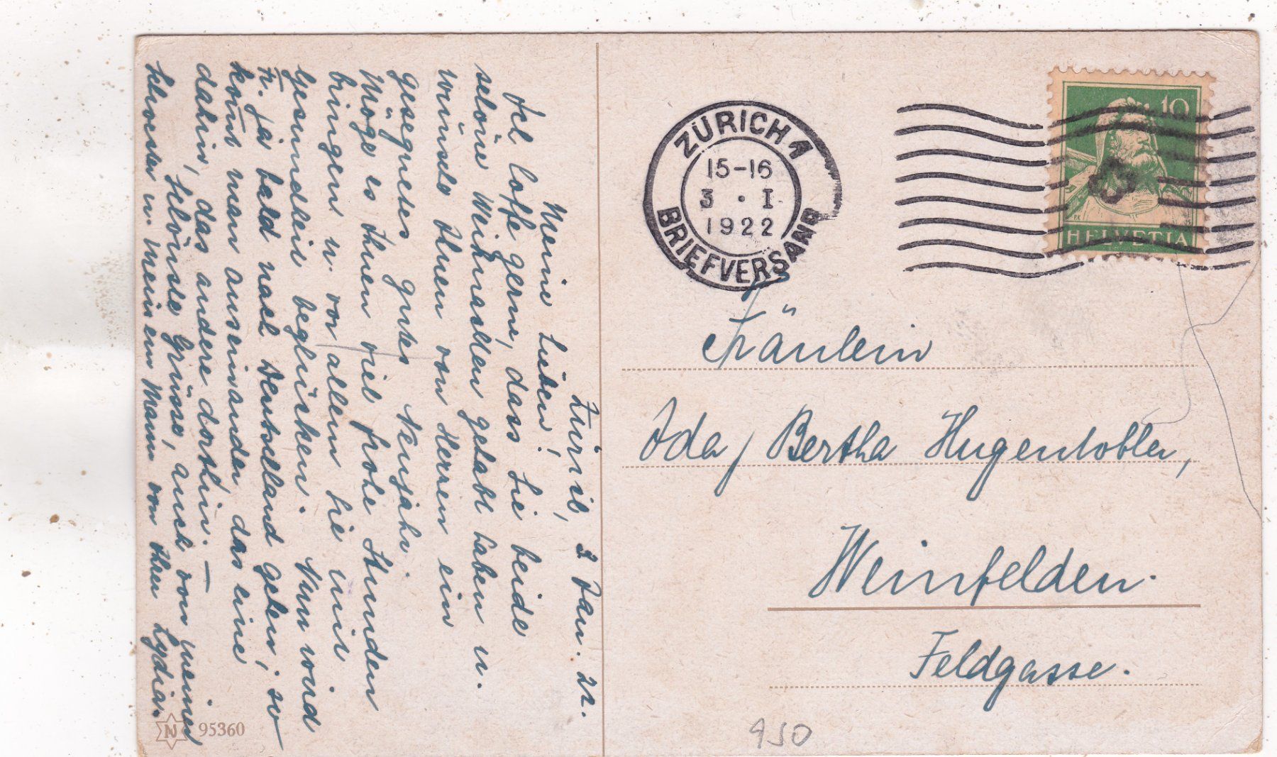Cartoline postali: Kitsch Neujahr 1922 – Usato da Herisau venduto da Lisegrat2008 1