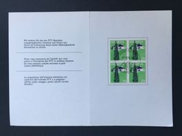 Viererblock Helvetia PTT-Briefmarken/Vollstempel