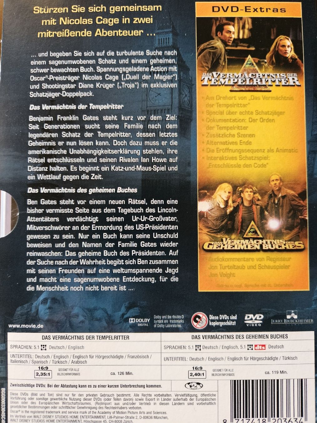 Tutti i DVDs: 2DVD, Schatzjäger Doppelpack, Nicolas Cage – Usato da Hüttlingen venduto da Thurgi85 1