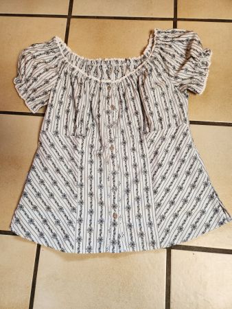 Edelweissbluse von Jenni mit Pufffärmel  Hellgrau Neu Gr.38